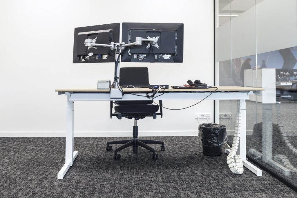 werkplek wit duo scherm
