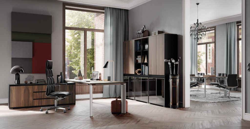 Palma1 Palmberg kantoor hout zwart leer golf